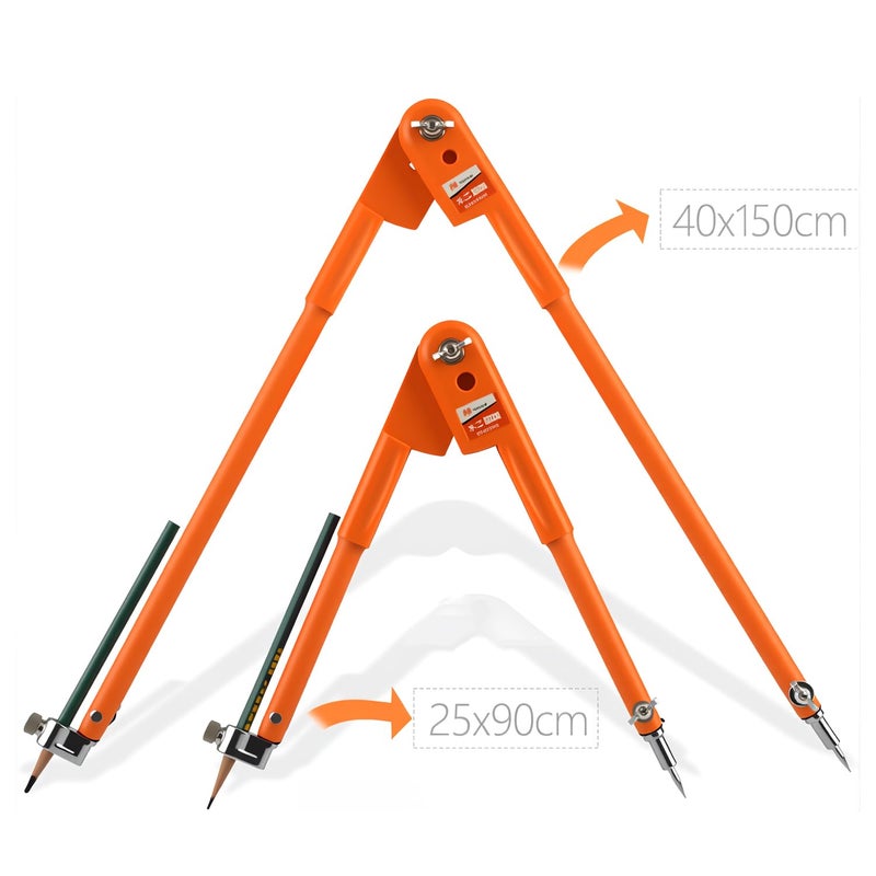 Dtacke Professional Woodworking Compass Pencil Marking Compass Circle Maker Scriber Compass for Geometry (Large) - Image 2